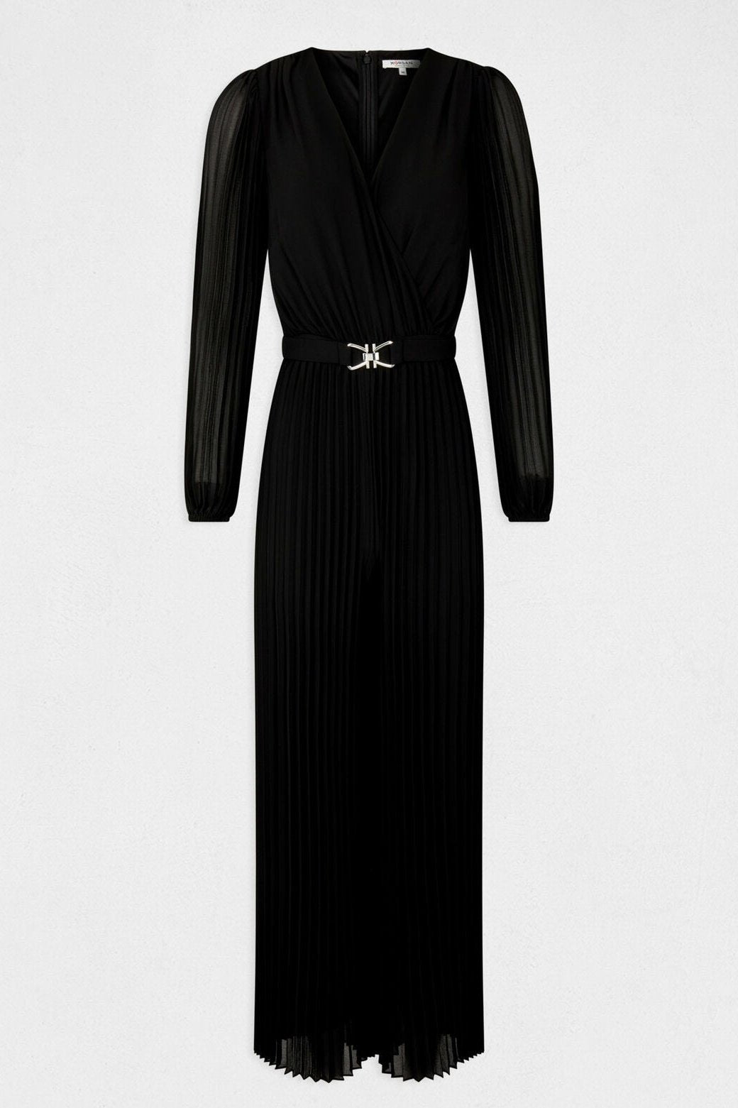 MORGAN - אוברול COMBIPANTALON ML JAMBE PLISE בצבע שחור - MASHBIR//365