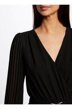 MORGAN - אוברול COMBIPANTALON ML JAMBE PLISE בצבע שחור - MASHBIR//365