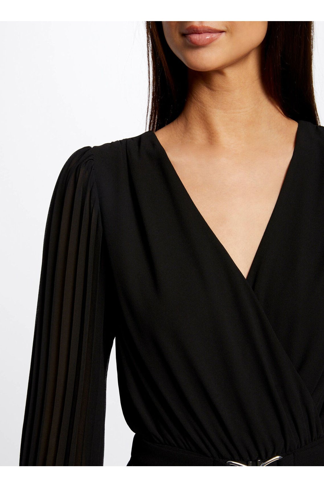 MORGAN - אוברול COMBIPANTALON ML JAMBE PLISE בצבע שחור - MASHBIR//365