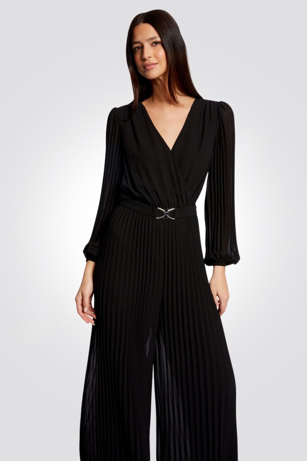 MORGAN - אוברול COMBIPANTALON ML JAMBE PLISE בצבע שחור - MASHBIR//365