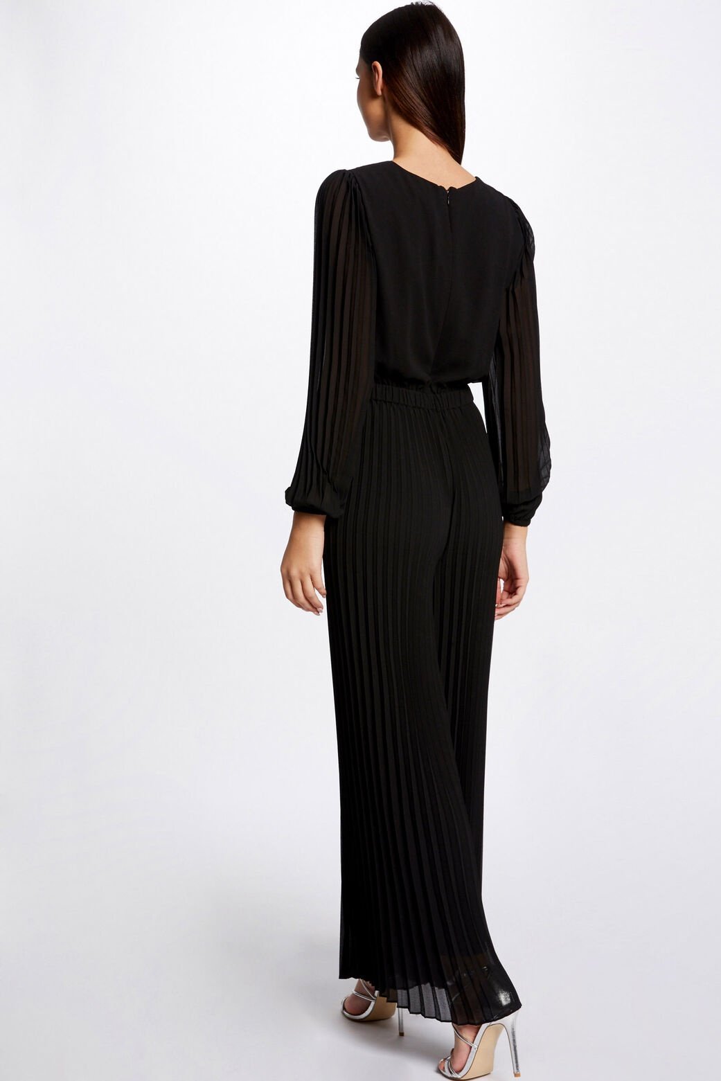 MORGAN - אוברול COMBIPANTALON ML JAMBE PLISE בצבע שחור - MASHBIR//365