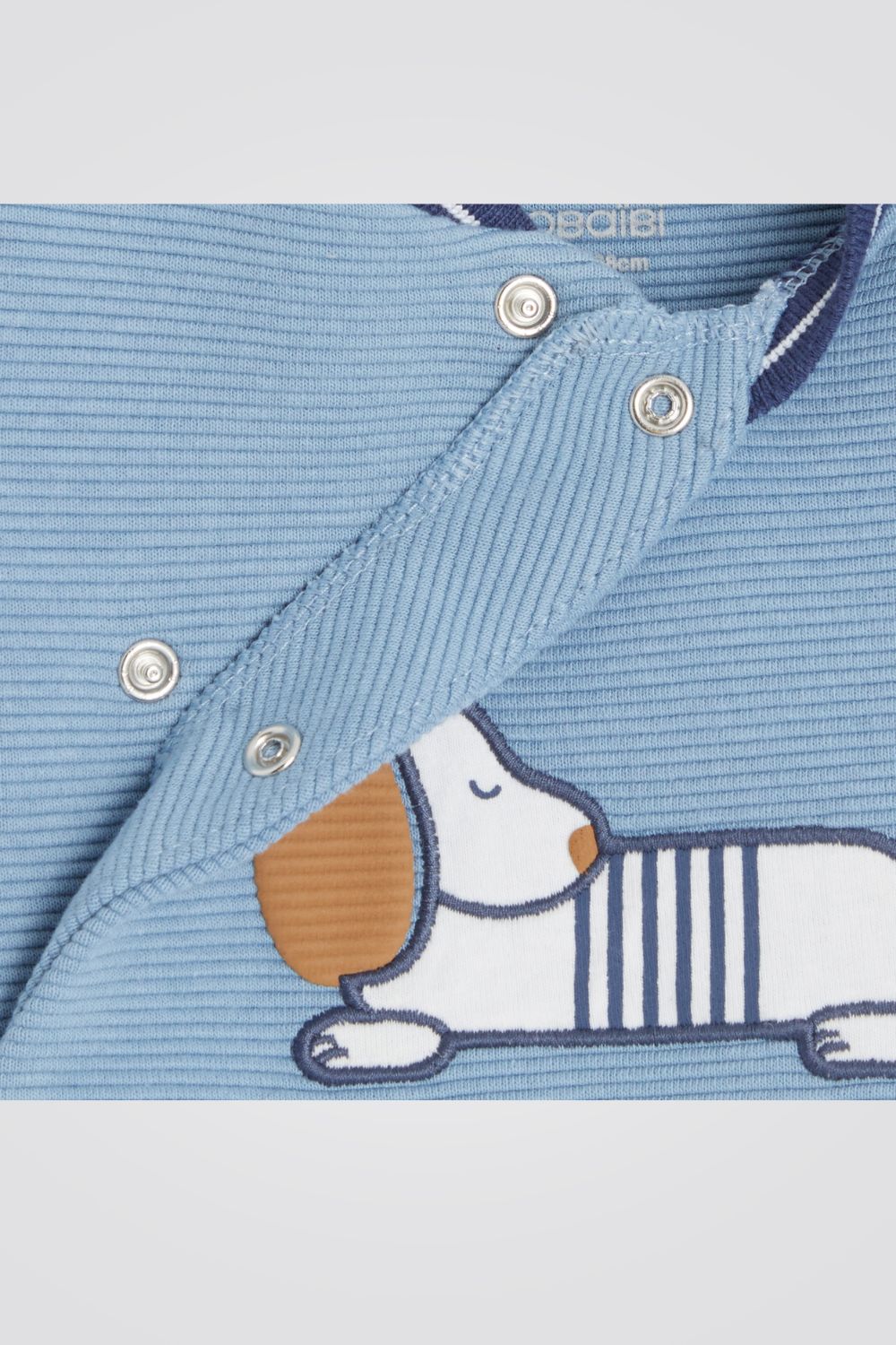OBAIBI - אוברול פיג'מה לתינוקות בצבע תכלת עם כלב מקדימה - MASHBIR//365