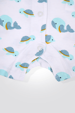 OBAIBI - אוברול פיג'מה PRINTED BLUE לוויתן בצבע כחול - MASHBIR//365