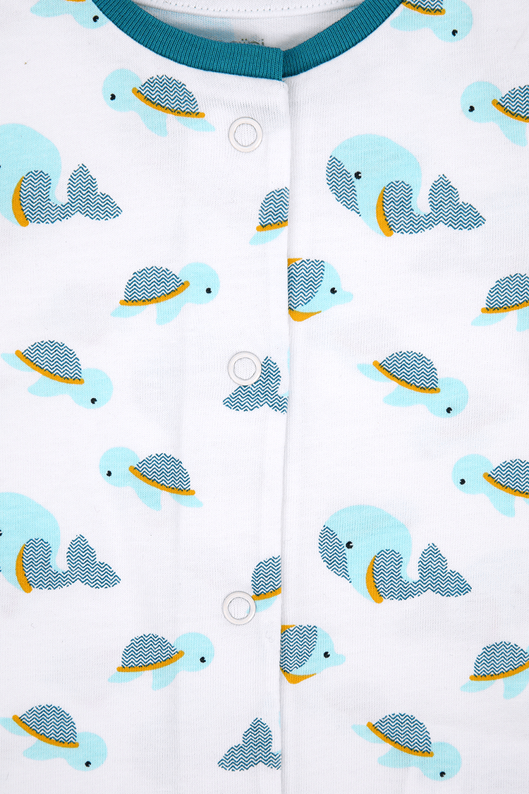 OBAIBI - אוברול פיג'מה PRINTED BLUE לוויתן בצבע כחול - MASHBIR//365