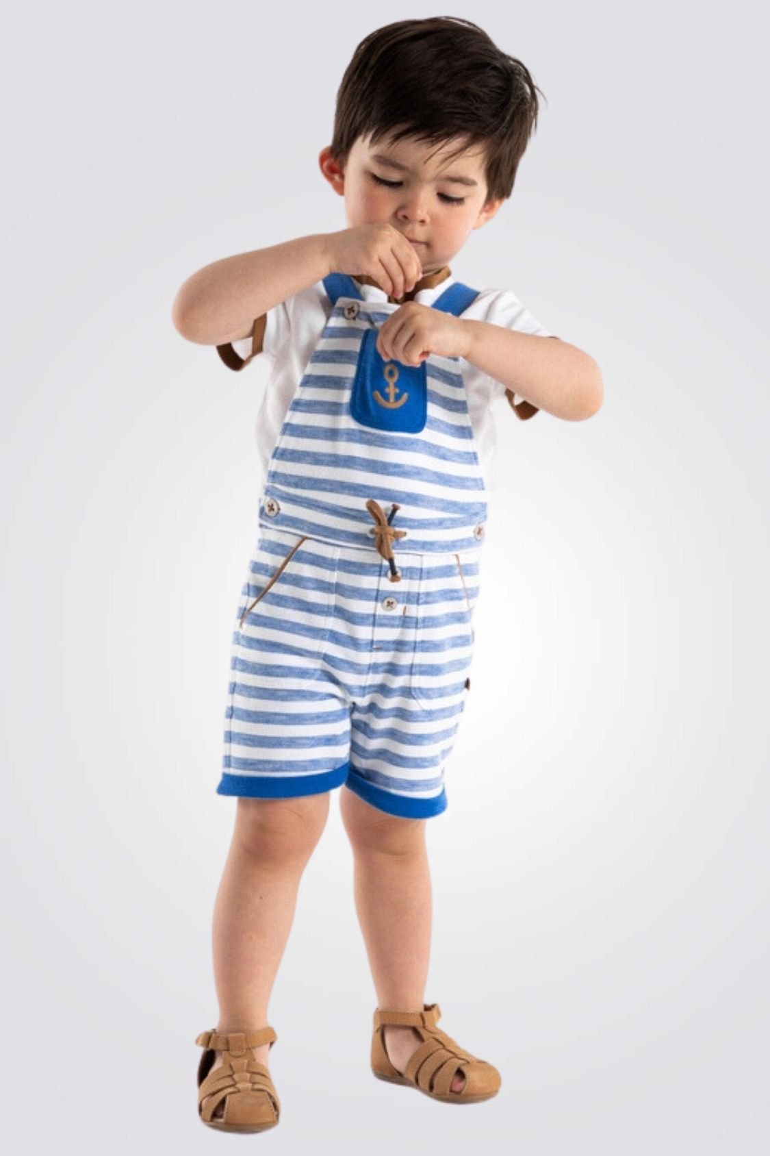 OBAIBI - אוברול פסים בצבע כחול לילדים - MASHBIR//365