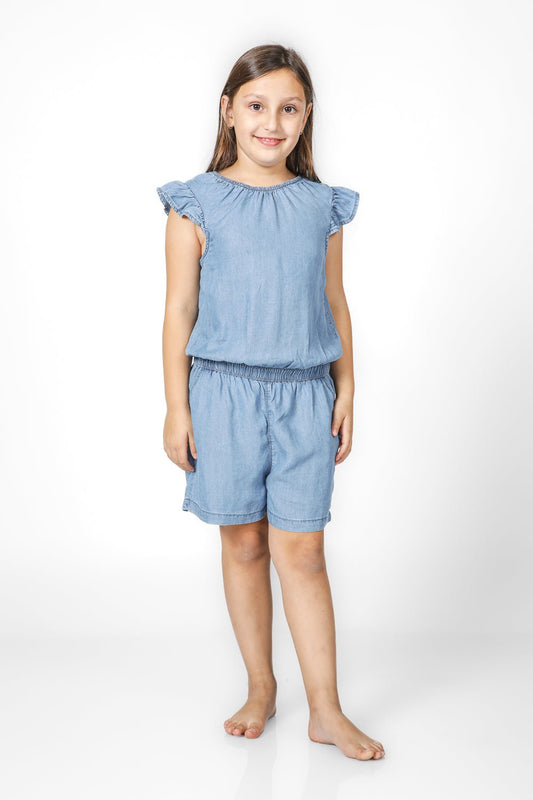 OKAIDI - אוברול ג'ינס לילדות בצבע כחול - MASHBIR//365