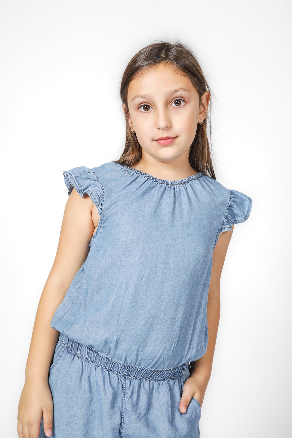 OKAIDI - אוברול ג'ינס לילדות בצבע כחול - MASHBIR//365