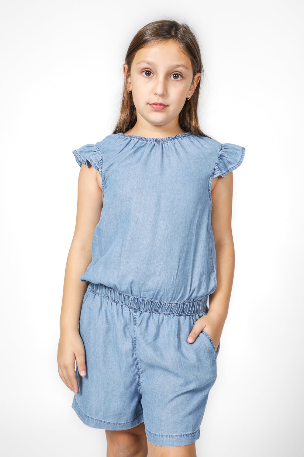 OKAIDI - אוברול ג'ינס לילדות בצבע כחול - MASHBIR//365