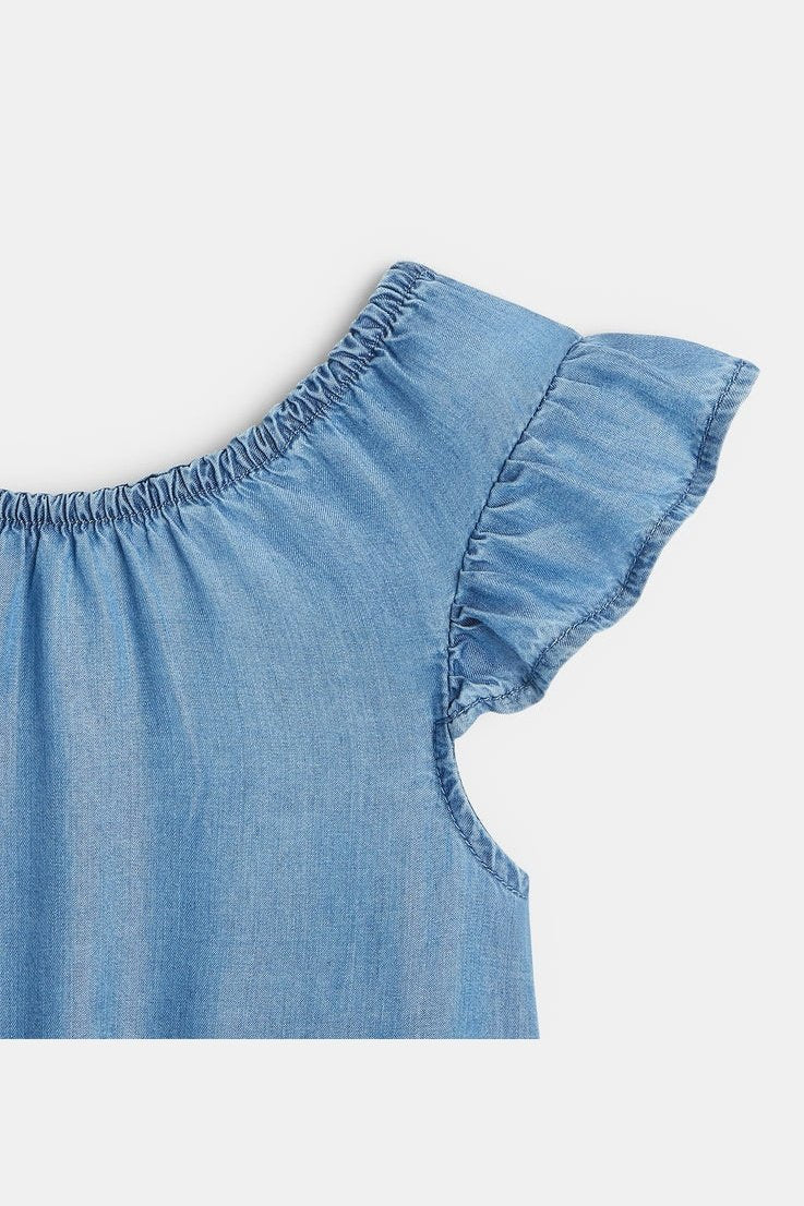 OKAIDI - אוברול ג'ינס לילדות בצבע כחול - MASHBIR//365