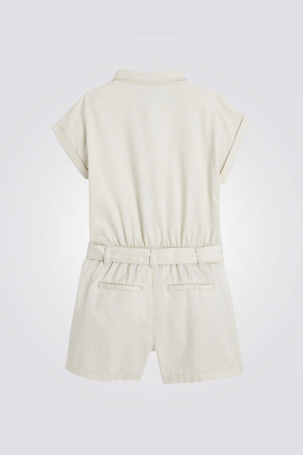 OKAIDI - אוברול קנבס לילדות בצבע בז' - MASHBIR//365