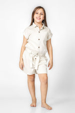 OKAIDI - אוברול קנבס לילדות בצבע בז' - MASHBIR//365