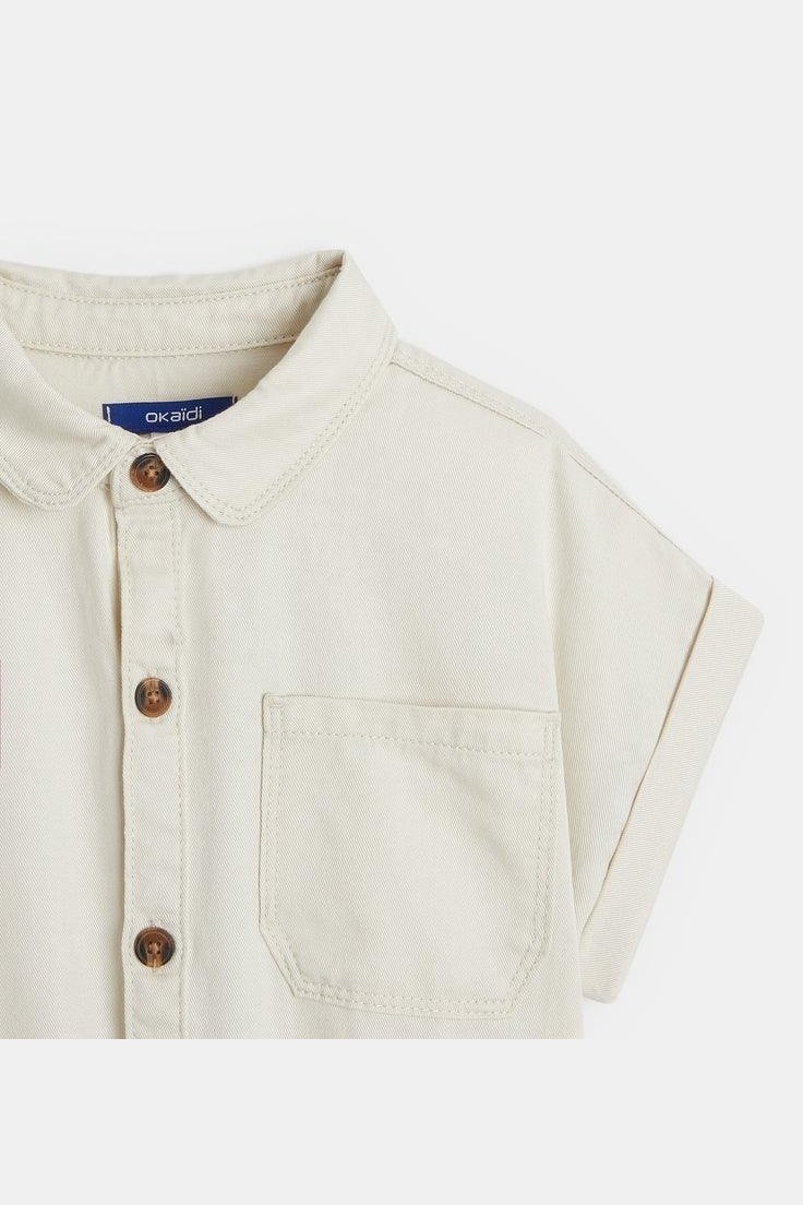OKAIDI - אוברול קנבס לילדות בצבע בז' - MASHBIR//365