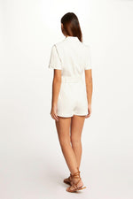 MORGAN - אוברול עם חגורה בצבע OFF WHITE - MASHBIR//365