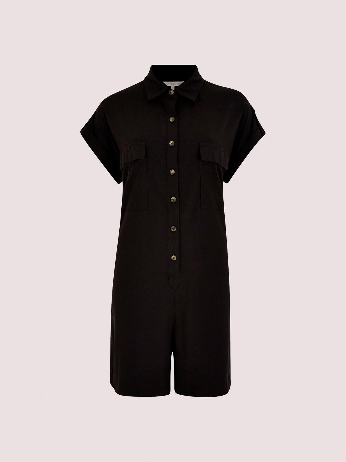 APRICOT - אוברול מיני עם כפתורים בצבע שחור - MASHBIR//365