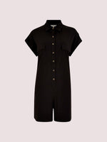 APRICOT - אוברול מיני עם כפתורים בצבע שחור - MASHBIR//365