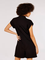 APRICOT - אוברול מיני עם כפתורים בצבע שחור - MASHBIR//365