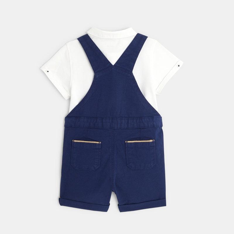 OBAIBI - אוברול משולב חולצת פולו לתינוקות בצבע נייבי - MASHBIR//365