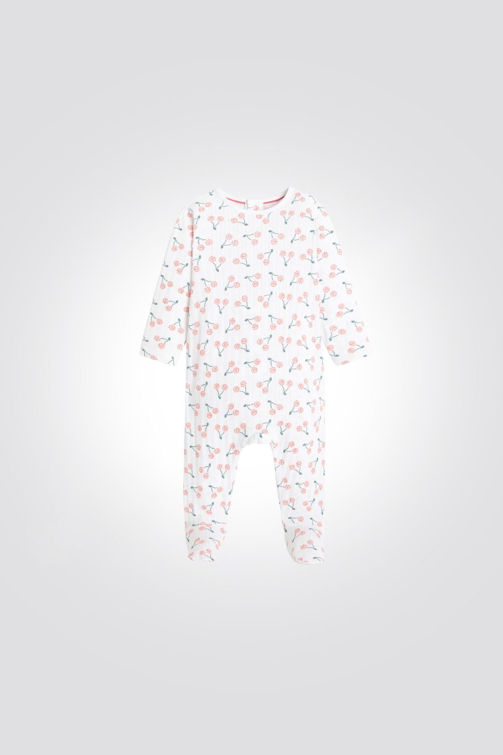 OBAIBI - אוברול תינוקות לבן עם הדפס דובדבנים - MASHBIR//365