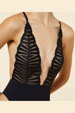 ETAM - בגד גוף תחרה בעיטור שרשרת EXQUISE שחור - MASHBIR//365