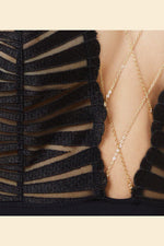 ETAM - בגד גוף תחרה בעיטור שרשרת EXQUISE שחור - MASHBIR//365