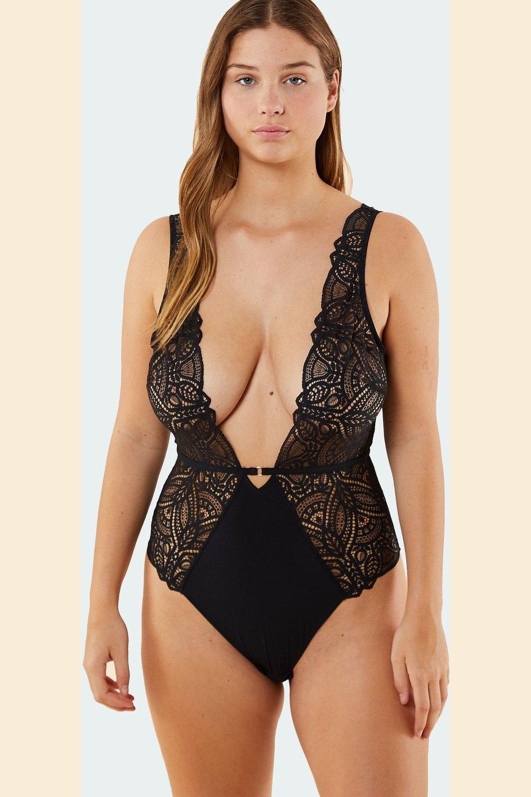 ETAM - בגד גוף תחרה ENIGME שחור - MASHBIR//365