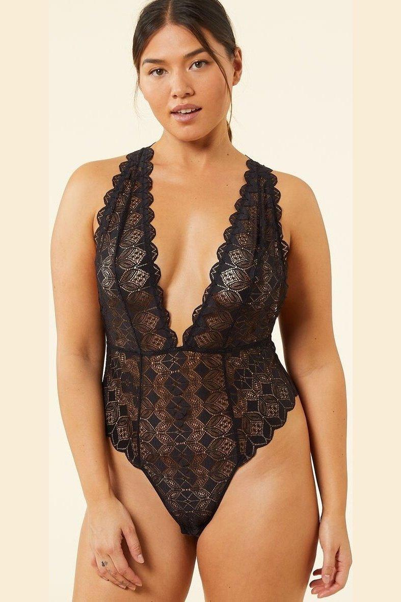 ETAM - בגד גוף תחרה SKY שחור - MASHBIR//365