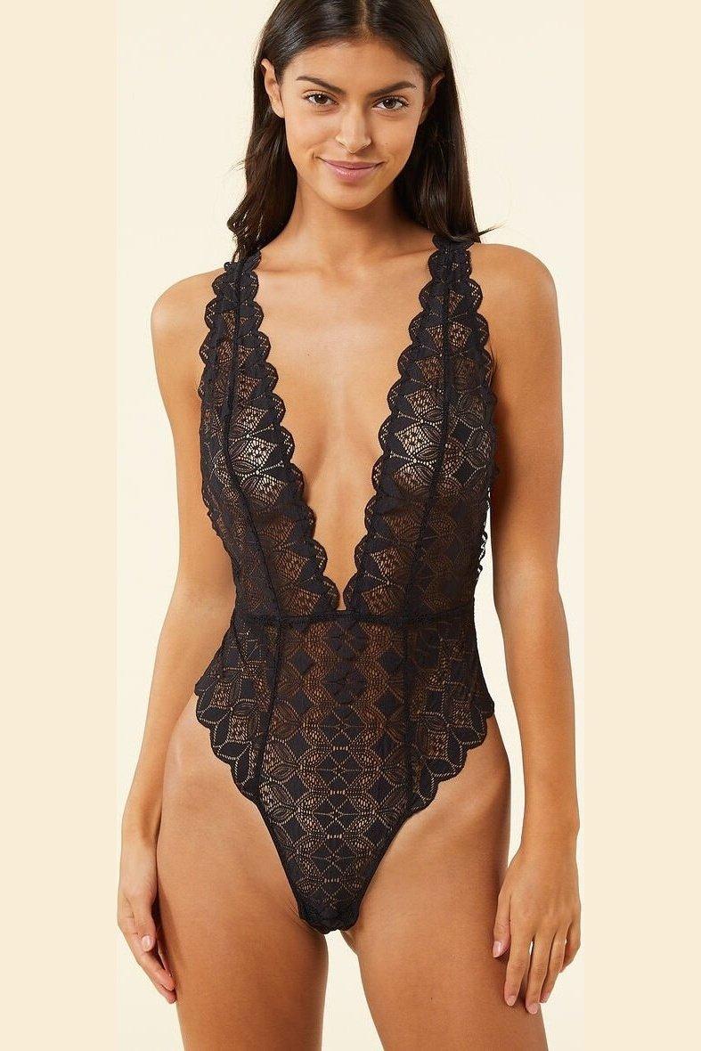 ETAM - בגד גוף תחרה SKY שחור - MASHBIR//365