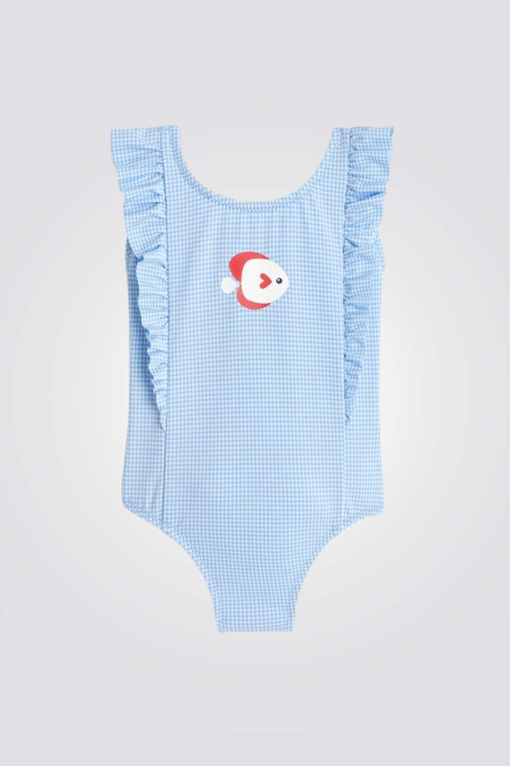 OBAIBI - בגד ים לתינוקות הדפס משבצות בצבע תכלת - MASHBIR//365