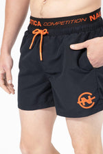 NAUTICA - בגד ים שחור לוגו כתום - MASHBIR//365