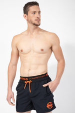 NAUTICA - בגד ים שחור לוגו כתום - MASHBIR//365