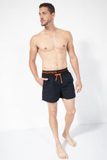 NAUTICA - בגד ים שחור לוגו כתום - MASHBIR//365