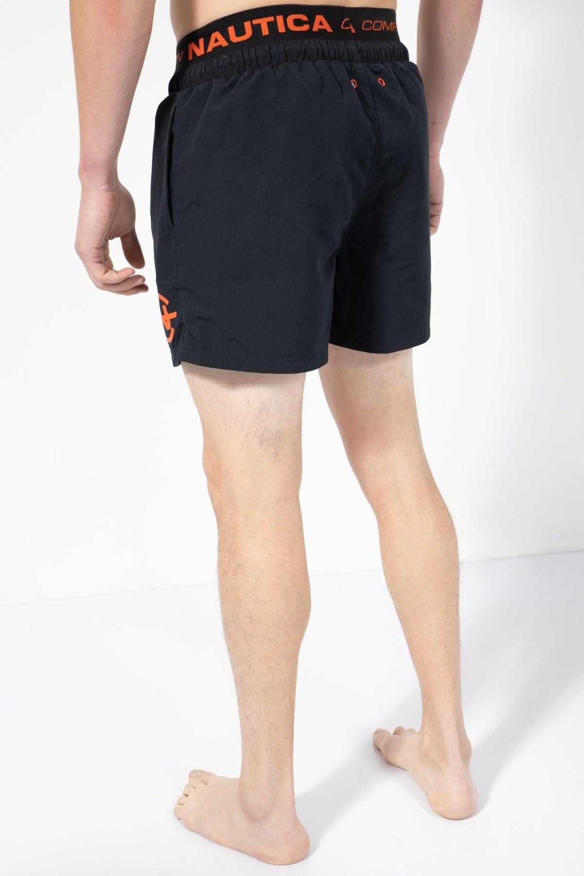 NAUTICA - בגד ים שחור לוגו כתום - MASHBIR//365