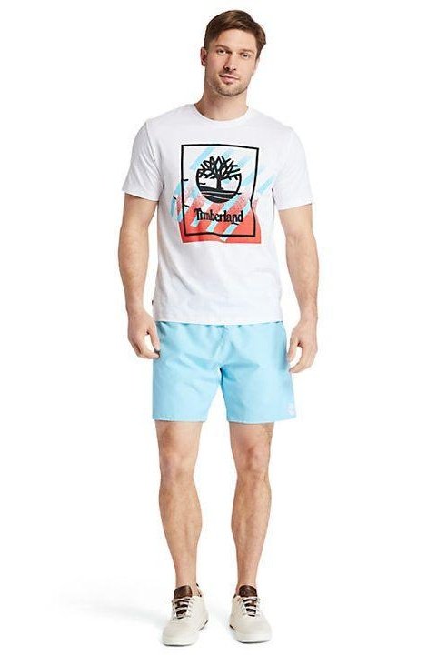 TIMBERLAND - בגד ים תכלת לוגו כיסים - MASHBIR//365