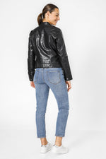 KENNETH COLE - BLACK מעיל רוכסן עור - MASHBIR//365