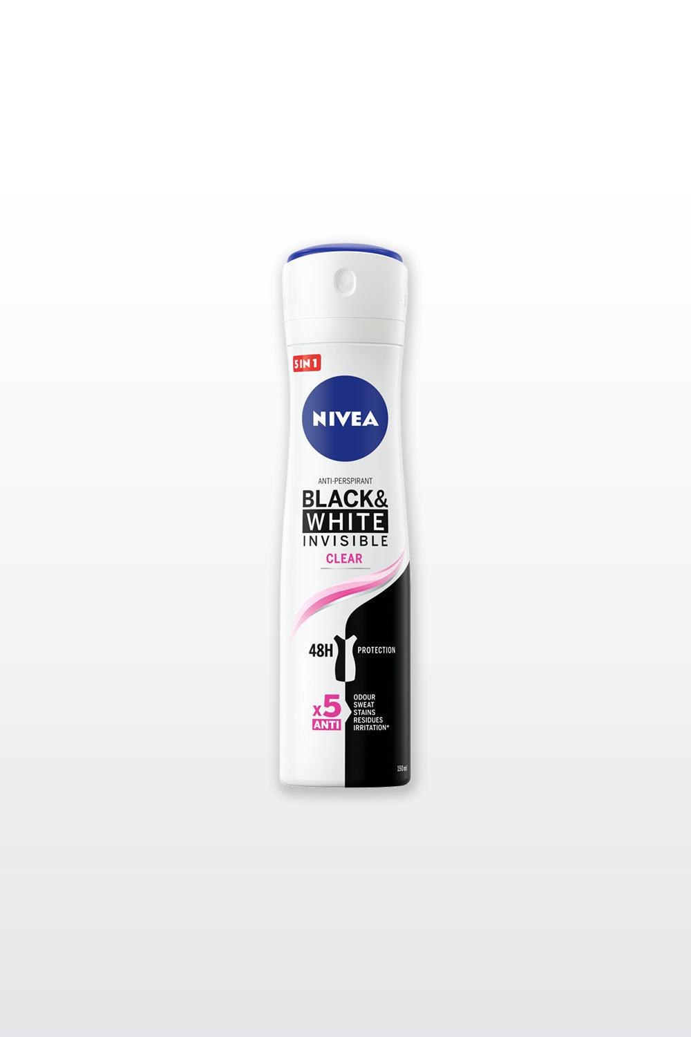 NIVEA - BLACK&WHITE INVISIBLE דאודורנט ספריי לאשה 150 מ"ל - MASHBIR//365