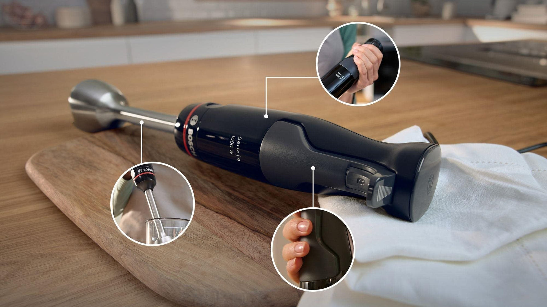 BOSCH - בלנדר מוט+ קוצץ בצבע שחור דגם MSM4B620 - MASHBIR//365