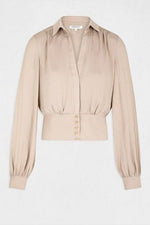 מכופתרת סאטן בצבע בז' - MASHBIR//365