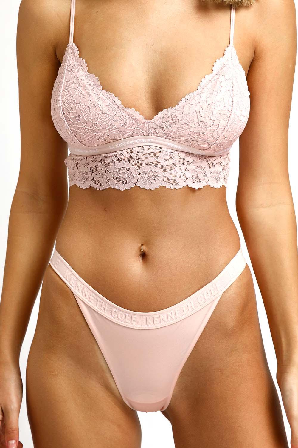 KENNETH COLE - ברלט תחרה עם גומי לוגו ורוד - MASHBIR//365