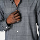 KENNETH COLE - CHARCOAL חולצת במבוק לייקרה משובצת - MASHBIR//365 - 6