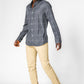 KENNETH COLE - CHARCOAL חולצת במבוק לייקרה משובצת - MASHBIR//365 - 2
