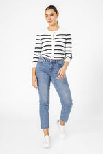 קרדיגן פסים בצבע קרם | קנת קול