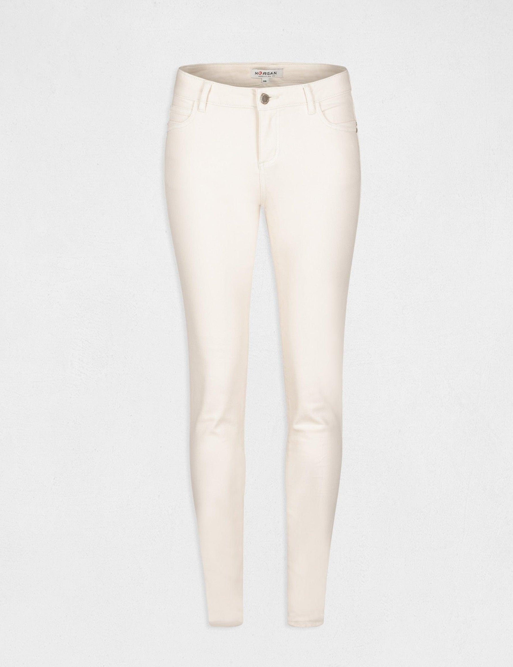 ג'ינס PETRA סקיני גזרה נמוכה שמנת' - MASHBIR//365