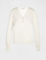 סריג עם כפתורים דקורטיביים בצבע שנהב - MASHBIR//365