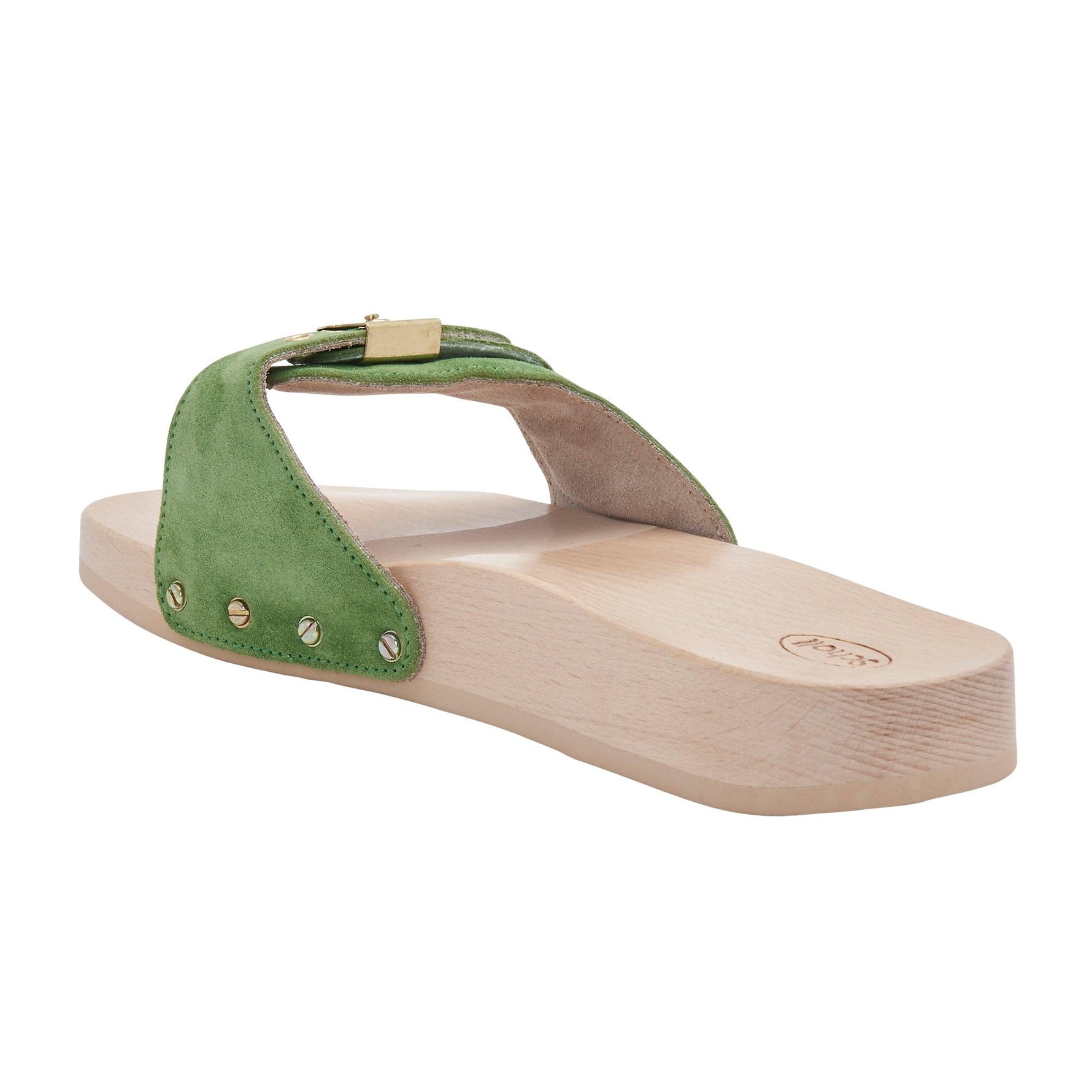 Scholl - כפכף נוחות מזמש PESCURA FLAT SUETRIS בצבע ירוק - MASHBIR//365