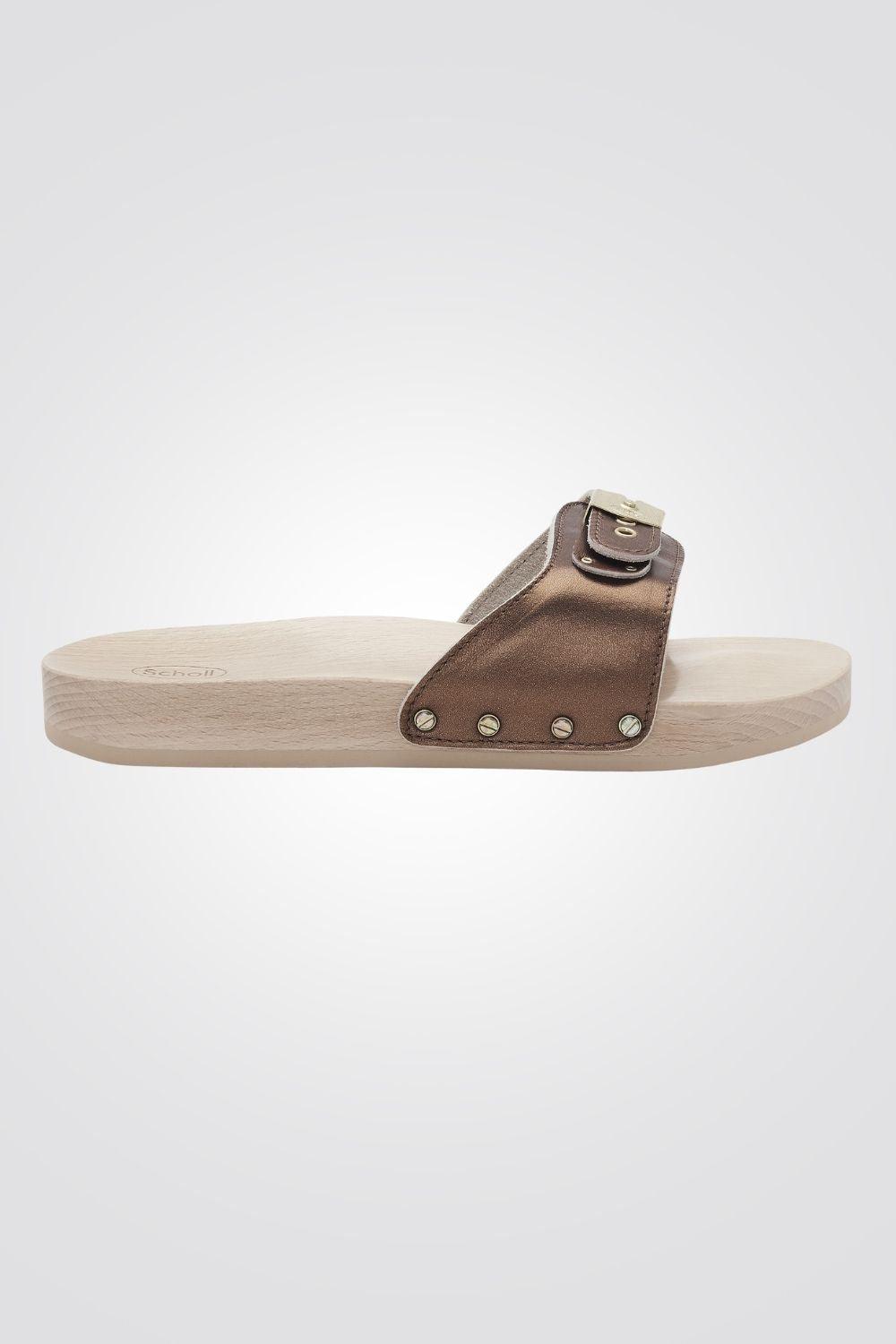 Scholl - כפכף PESCURA FLAT LEA בצבע חום - MASHBIR//365
