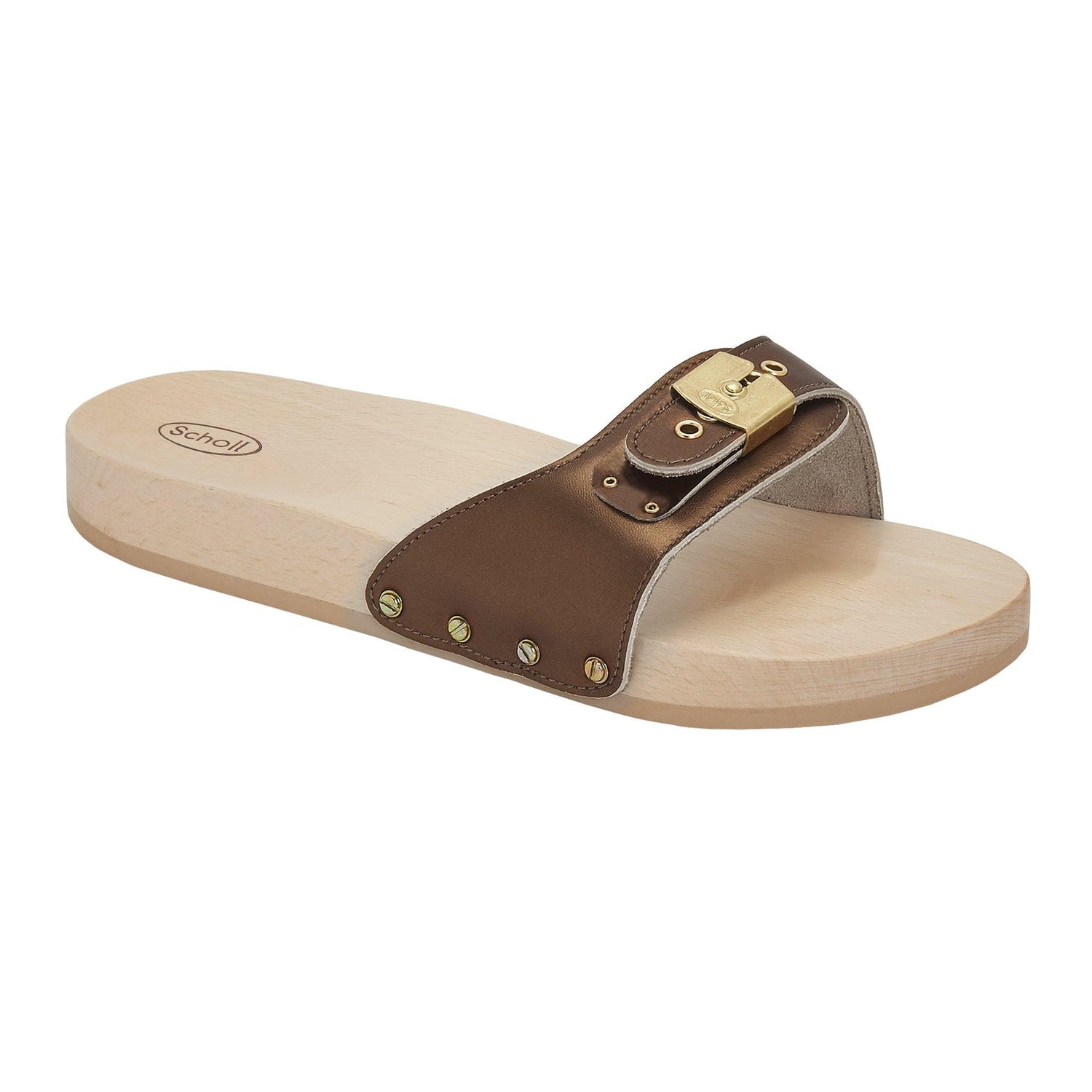 Scholl - כפכף PESCURA FLAT LEA בצבע חום - MASHBIR//365