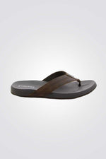 NAUTICA - כפכפי אצבע LEATHER FLIP FLOPS לגבר בצבע חום - MASHBIR//365
