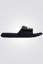 UNDER ARMOUR - כפכפי סלייד לגברים Ignite Pro בצבע שחור ולבן - MASHBIR//365