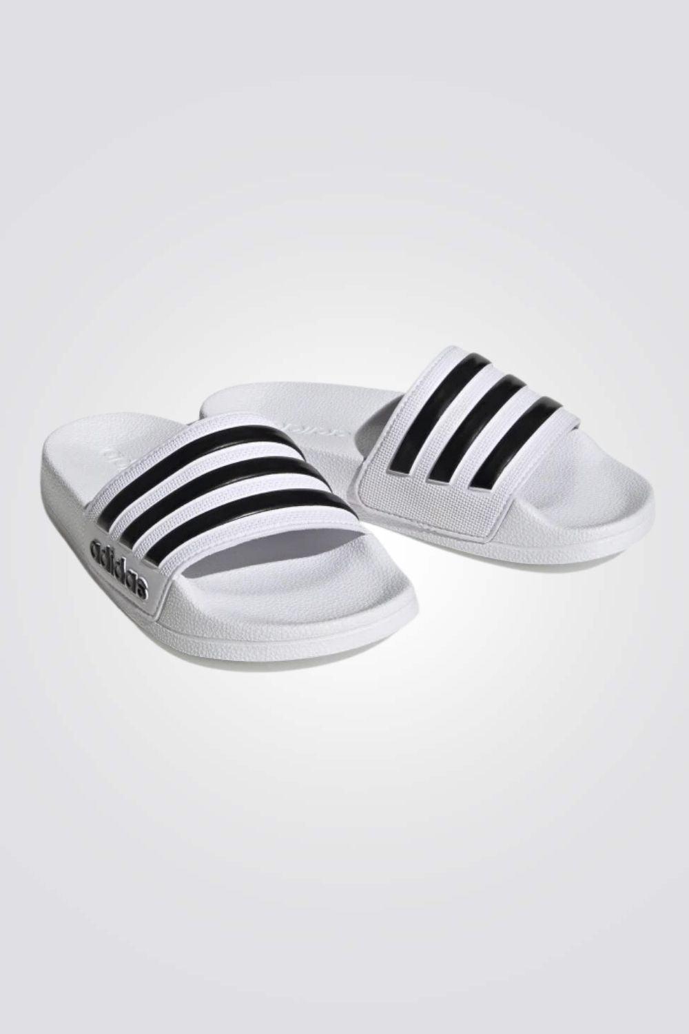 ADIDAS - כפכפי סלייד לנוער ADILETTE SHOWER K בצבע לבן - MASHBIR//365