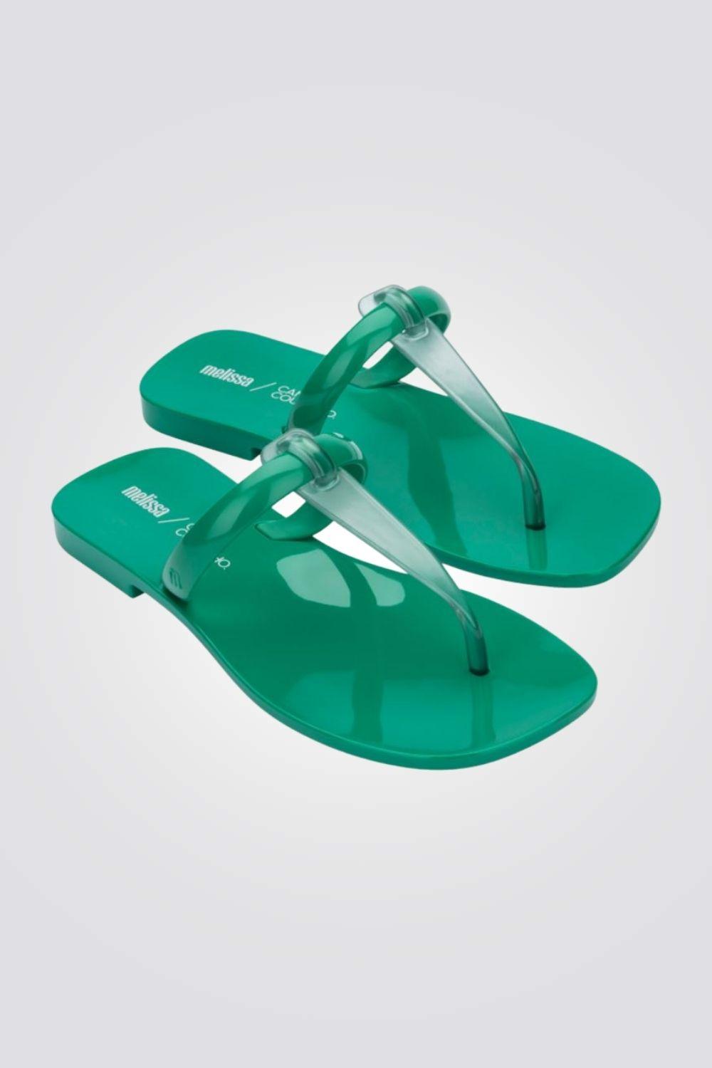MELISSA - כפכפים T-BAR STRAP + CAMILA C בצבע ירוק - MASHBIR//365